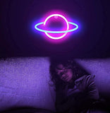 Saturn Planet Neon Sign LED USB Wall Light Aesthetic Room Decor Gaming Bedroom Light