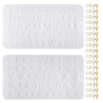 402Pcs Tiny Silicone Letter Mold Small Diy Silicone Resin Mold With 400Pcs Screw Eye Pins For Making Keychain Pendant Jewelry Necklace Earrings
