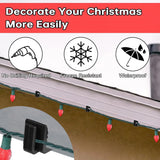 Christmas Light Hangers Clips 7/8 Inch Fascia Board Clips Hooks Deck Light Clips Holiday Light Clip For Christmas Decoration Roof Gutter Fence In Thickness From 3/4" To 7/8" (Black, 30Pcs)