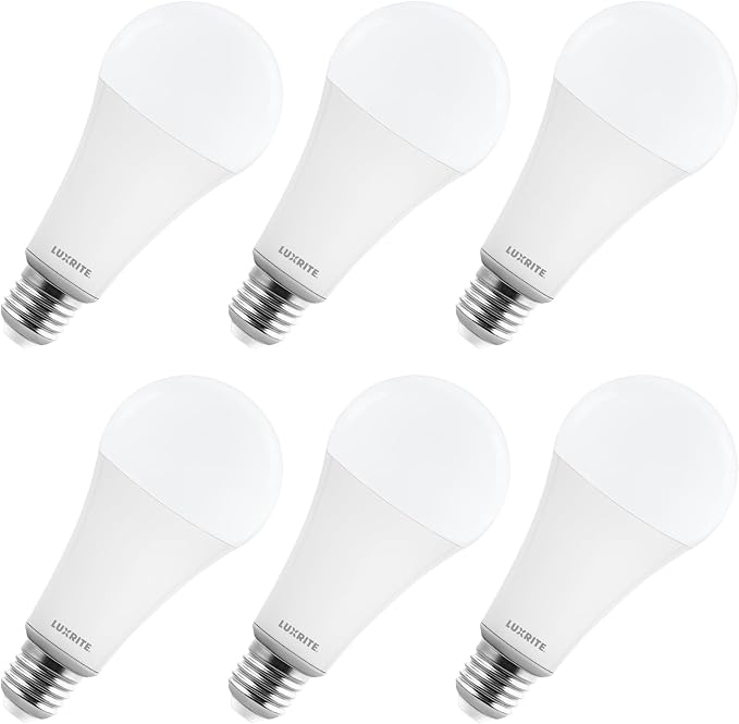 A23 LED Light Bulbs 33W 4000K Cool White 4000 Lumens Dimmable E26 Base UL Listed 6 Pack