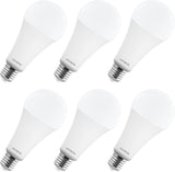 A23 LED Light Bulbs 33W 4000K Cool White 4000 Lumens Dimmable E26 Base UL Listed 6 Pack
