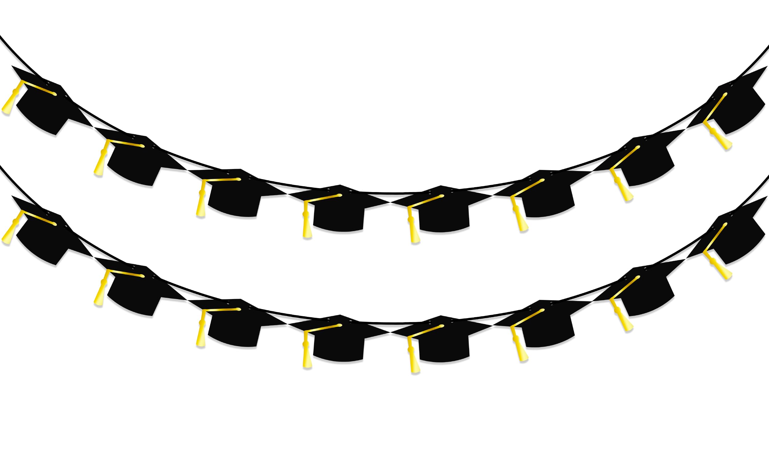 16PCS Graduation Decorations Banner 2026, Congrats Grad Banner, Black Graduations Party Banner Decorations, 2026 Graduation Garland for College High School Grad Party Supplies Decor