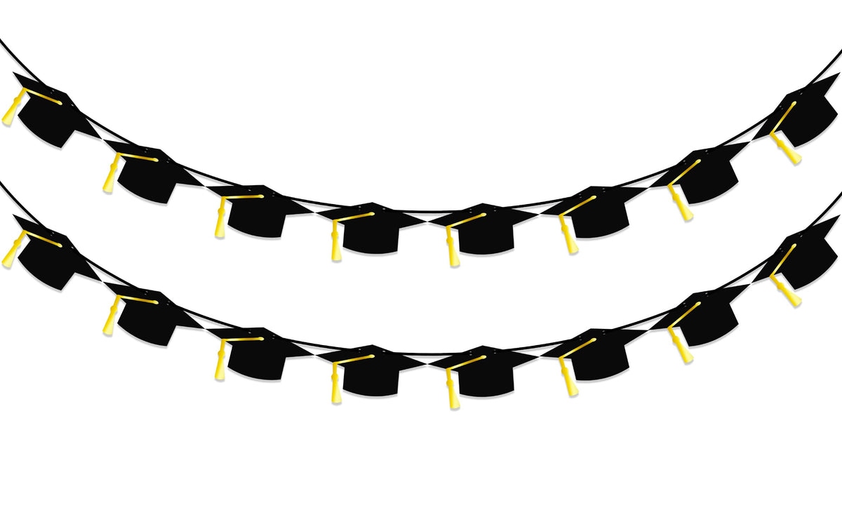 16PCS Graduation Decorations Banner 2026, Congrats Grad Banner, Black Graduations Party Banner Decorations, 2026 Graduation Garland for College High School Grad Party Supplies Decor
