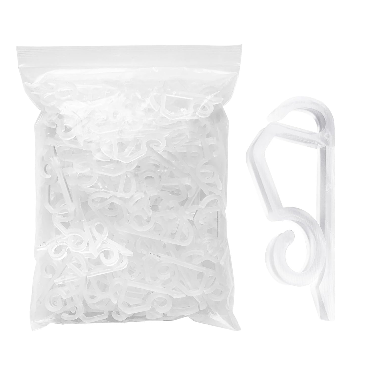 Christmas Light Clips - White Hooks For Outdoor String Lights- Gutter Clips For Hanging Outdoor Lights - Holiday Light Slips For Halloween Christmas - 100 Pack (White)