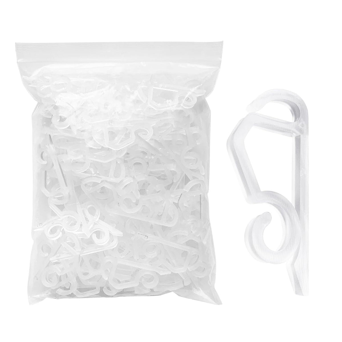 Christmas Light Clips - White Hooks For Outdoor String Lights- Gutter Clips For Hanging Outdoor Lights - Holiday Light Slips For Halloween Christmas - 100 Pack (White)