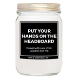 You Nique Designs Put Your Hands On The Headboard Candle 8Oz, Bookish Candles, Bookworms Surprise, Reading Themed Candles For Book Lovers Women, Book Club Gifts Ideas