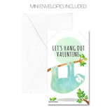 Mini Llama Sloth Narwhal Shark Valentines (Wallet-Sized Cards With Tiny Envelopes) For Valentine'S Day (Set Of 32)
