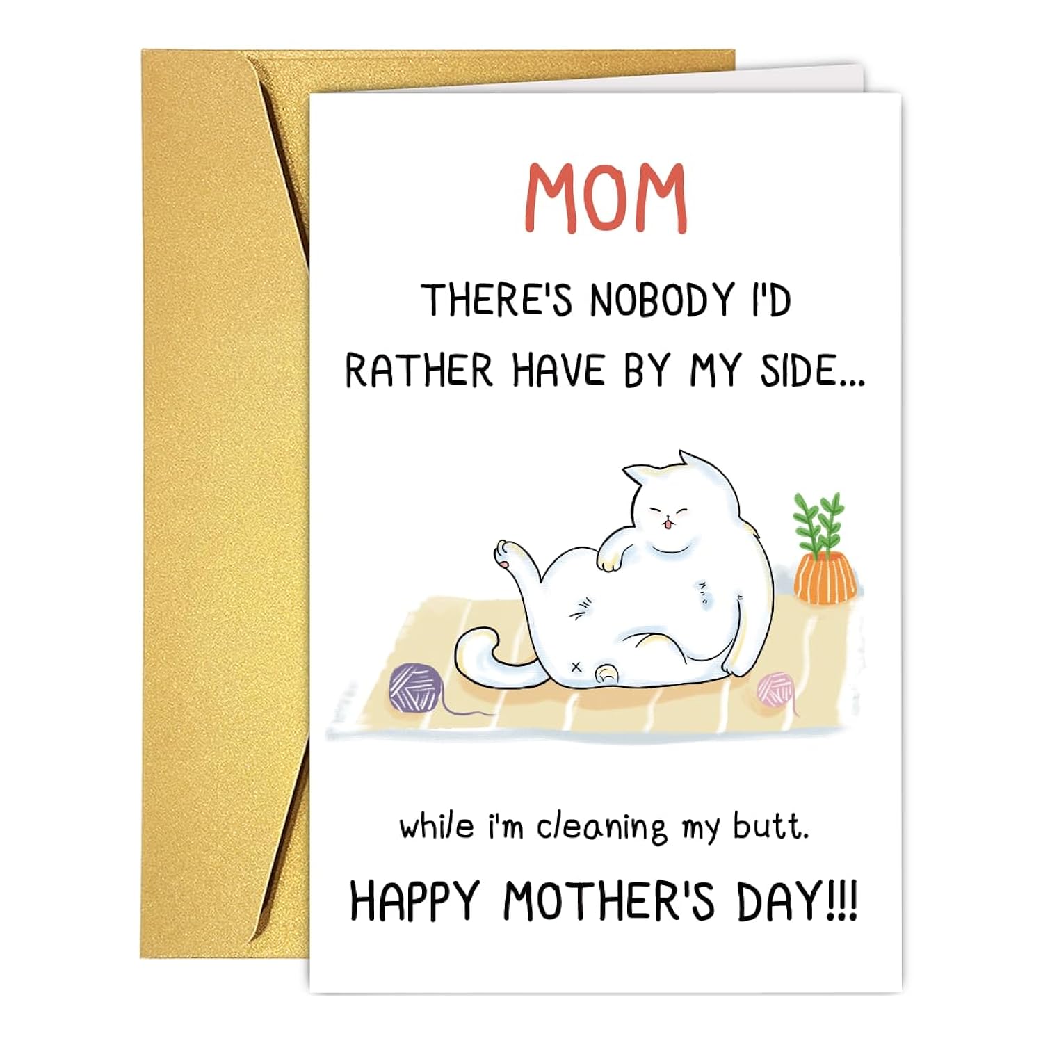 Cute Cat Mom Mothers Day Card For Mother Stepmother Grandma, Happy Mothers Day Gifts From Cat, Gift For Best Cat Mom Birthday
