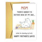 Cute Cat Mom Mothers Day Card For Mother Stepmother Grandma, Happy Mothers Day Gifts From Cat, Gift For Best Cat Mom Birthday