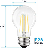 Vintage A19 LED Edison Light Bulb 100W Equivalent 12W Dimmable 5000K Bright White E26 Clear Glass