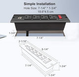 Recessed Flush Mount Power Strip with USB and Desktop Extension Cord