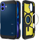 Spigen Tough Armor MagFit Case for iPhone 16 Navy Blue Rugged Protective Cover