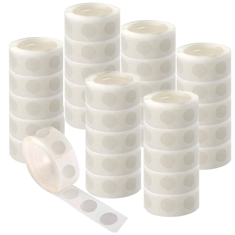 5000 Pcs Glue Point Clear Balloon Glue Removable Adhesive Dots, 50 Rolls Doubl