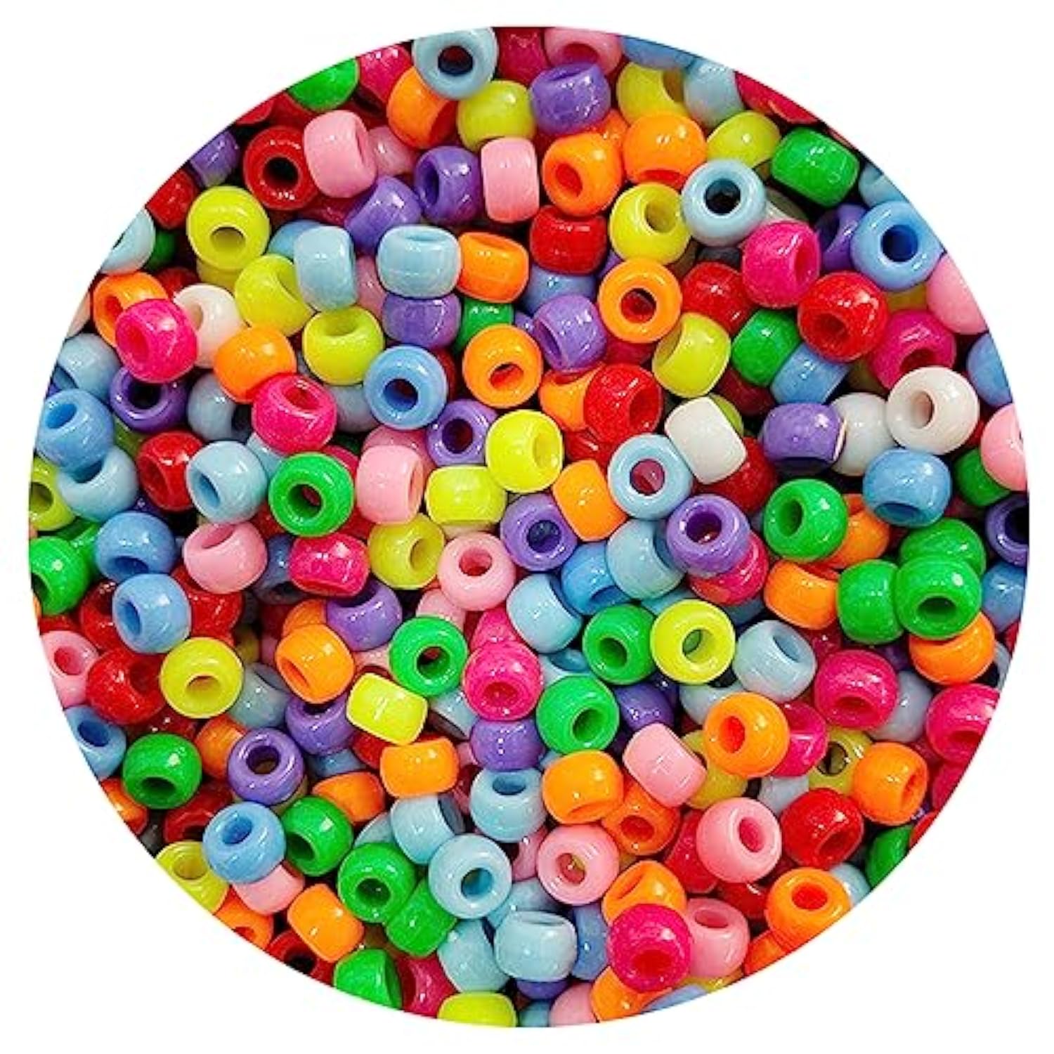 2000+ Pony Beads 6x9mm – 10 Colors Bulk Set for DIY Crafts & Jewelry Making