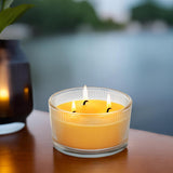 3Pcs 3-Wick Beeswax Candles In Glass, Elegant And Natural Home Lighting,Unscented Raw Beeswax-Raw