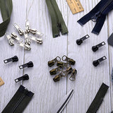 24 Pieces Black Bronze And Silver Zipper Sliders Zipper Pull Replaceme