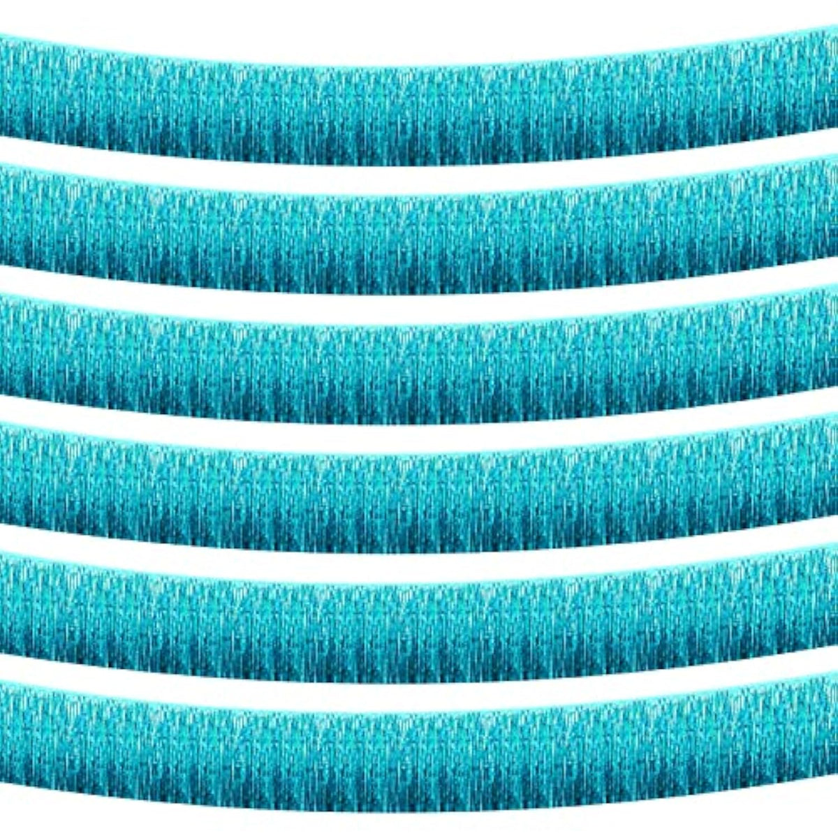 6 Pack 10 Feet Foil Fringe Garland Metallic Tinsel Streamers Banner Wall Hanging Curtain Backdrop Banner For Parade Floats, Thanksgiving, Christmas, Birthday, Halloween Party Decorations(Lake Blue)