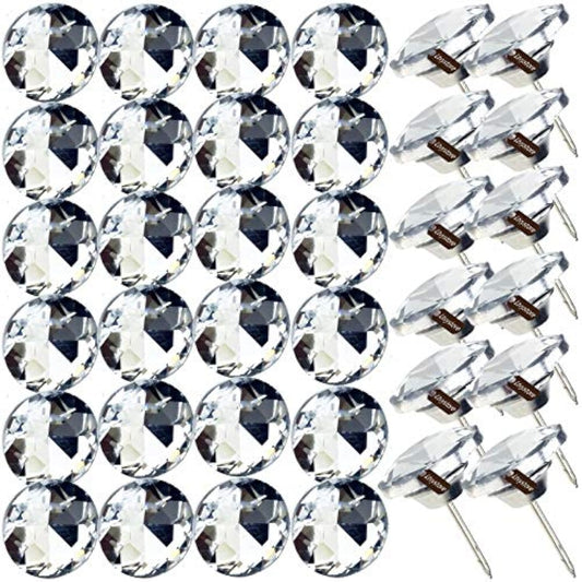 70Pcs 1Inch Rhinestone Sew Buttons Diamond Crystal Upholstery Nails Ta