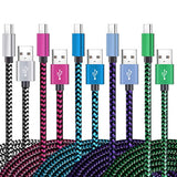 Usb Type C Cable Fast Charging, Tpc001 5 Pack(6Ft 3A) Braided C Charger Cables Compatible With Samsung S10E/Note 9/S10/S9/S8 Plus/A80/A50/A20