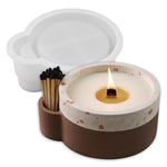 Large Candle Holder Silicone Resin Concrete Cement Mold, Unique Candle Vessels Jewelry Holder Round Container Jar Box Bowl For Diy Storage Craft Decor