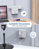 Power Strip 12 Outlets 6 USB Ports 2 USB C 10 Ft Extension Cord Flat Plug