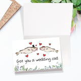 Funny Cod Pun Valentine' Day Wedding Card For Bride Groom, Silly Fish Fun Marrige Card For Newlyweds Friends, Humorous Engagement Cards&Gifts For Couple Partner, Bridal Shower Gift For Him Her.