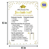 50 Pieces Graduation Party Game Cards, Who Knows The Graduate Best, Graduation Party Supplies For High School College Graduation Ceremony