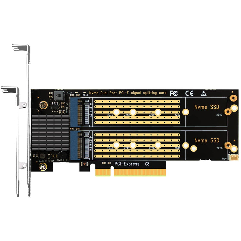 Dual M.2 Pcie Nvme Adapter Without Pcie Splitter Function (Pcie Bifurcation Mo