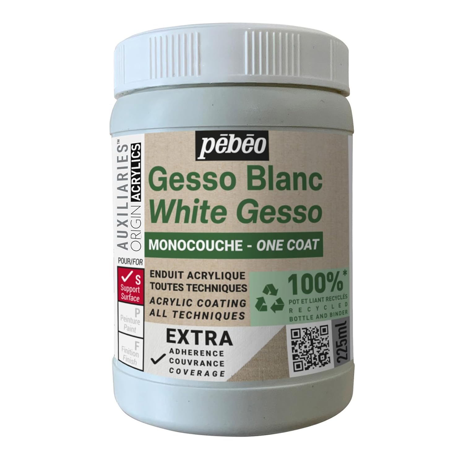 Pébéo Gesso Studio Green Single Coat 225 ml