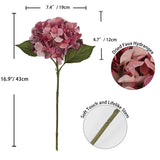 4 Pcs Dried Touch Hydrangeas Artificial Flowers 17" Tall Large Silk Hydrangea Stems Fake Hydrangea Arrangements For Home Office Table Centerpieces-Purple Hydrangea