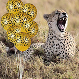 36 Pcs Cheetah Balloons Leopard Print Balloons Spots Latex Leopard Jungle Animal Decorations For Cheetah Zoo Theme Birthday Party Supplies