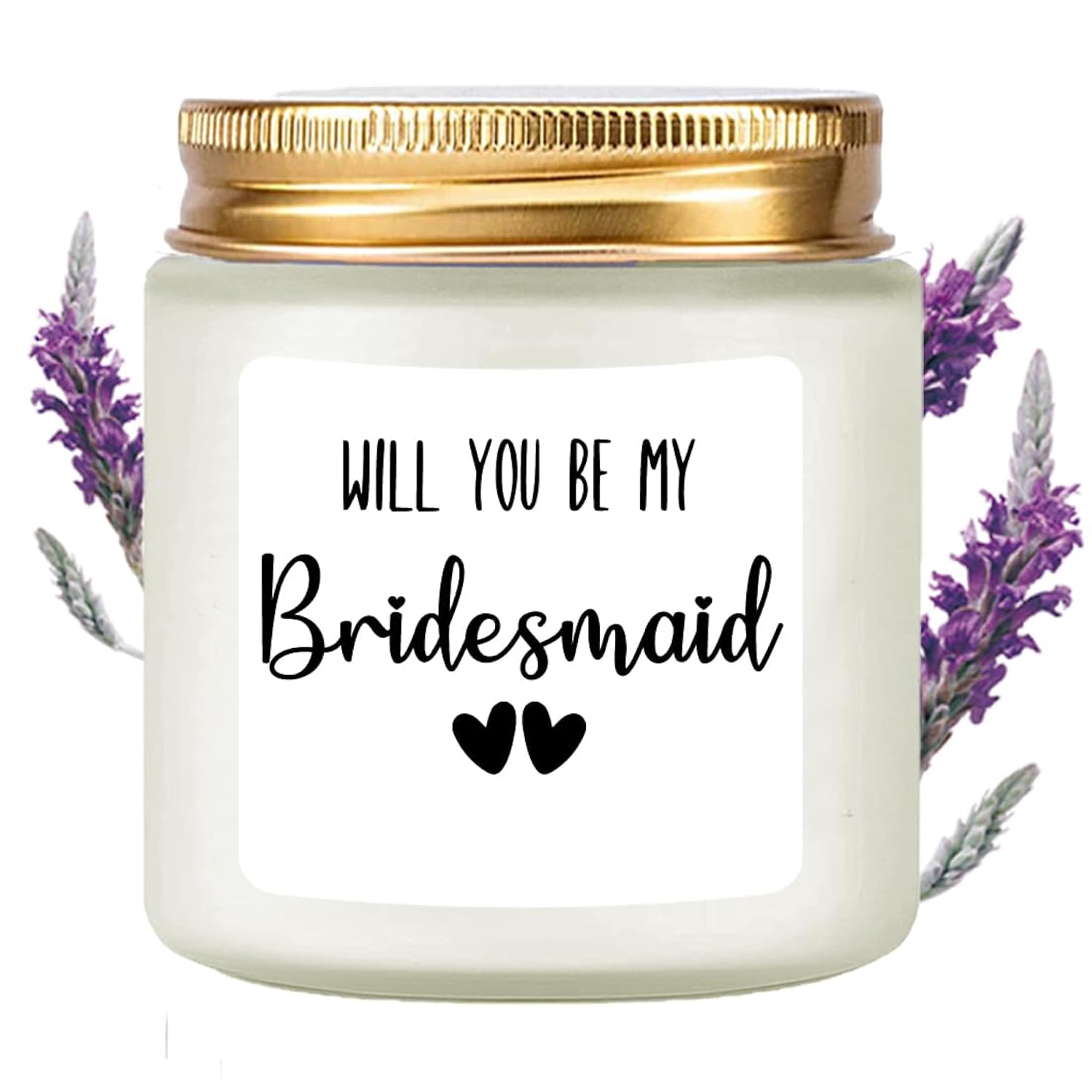 Bridesmaid Gifts Scented Candle Lavender - Matron Of Honor Gift For Bridesmaids Matron Of Honour Proposal Gifts Maid Of Honor Proposal Gift Soy Candle 4Oz