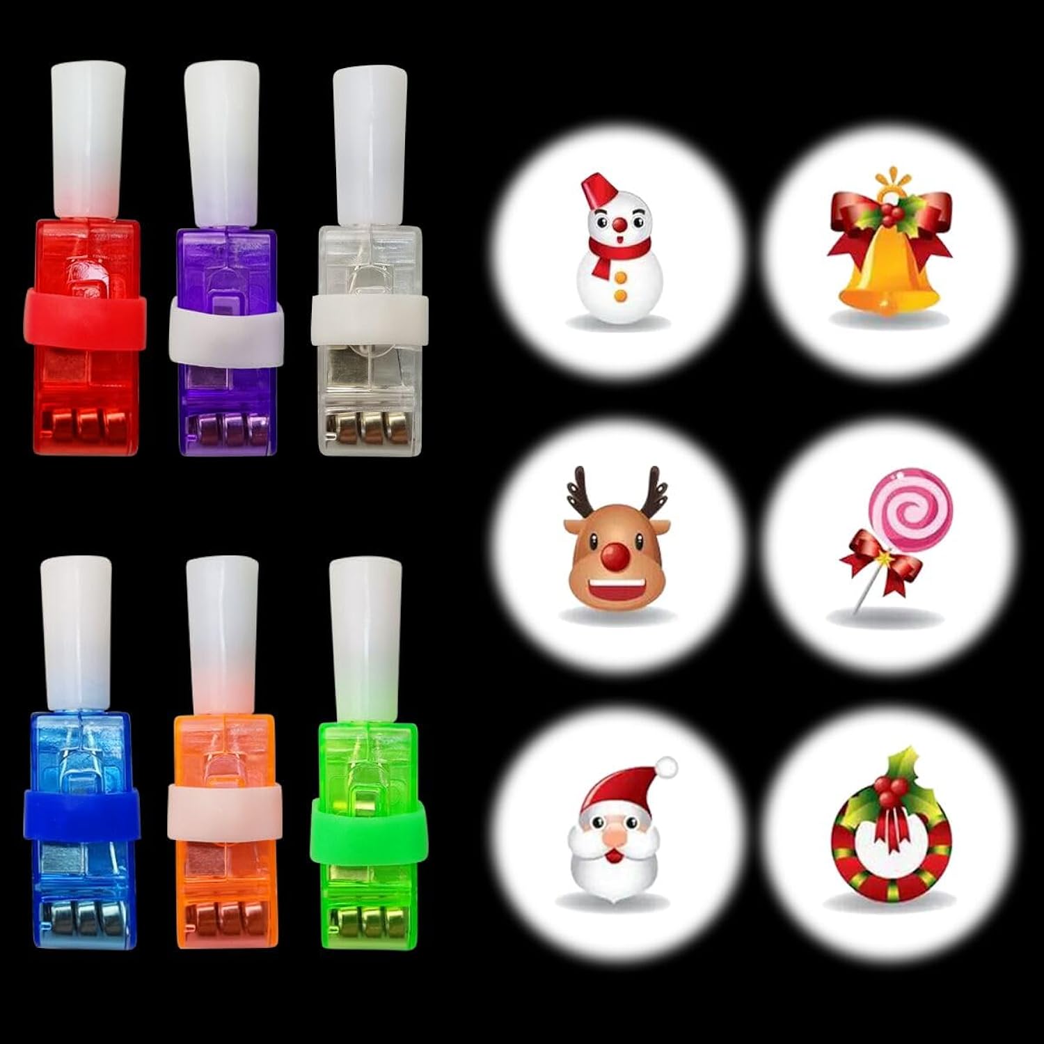 24 Pcs Christmas Led Finger Projection Lights Christmas Toys For Kids Boys Girls Christmas Stocking Stuffers Party Favors Gifts