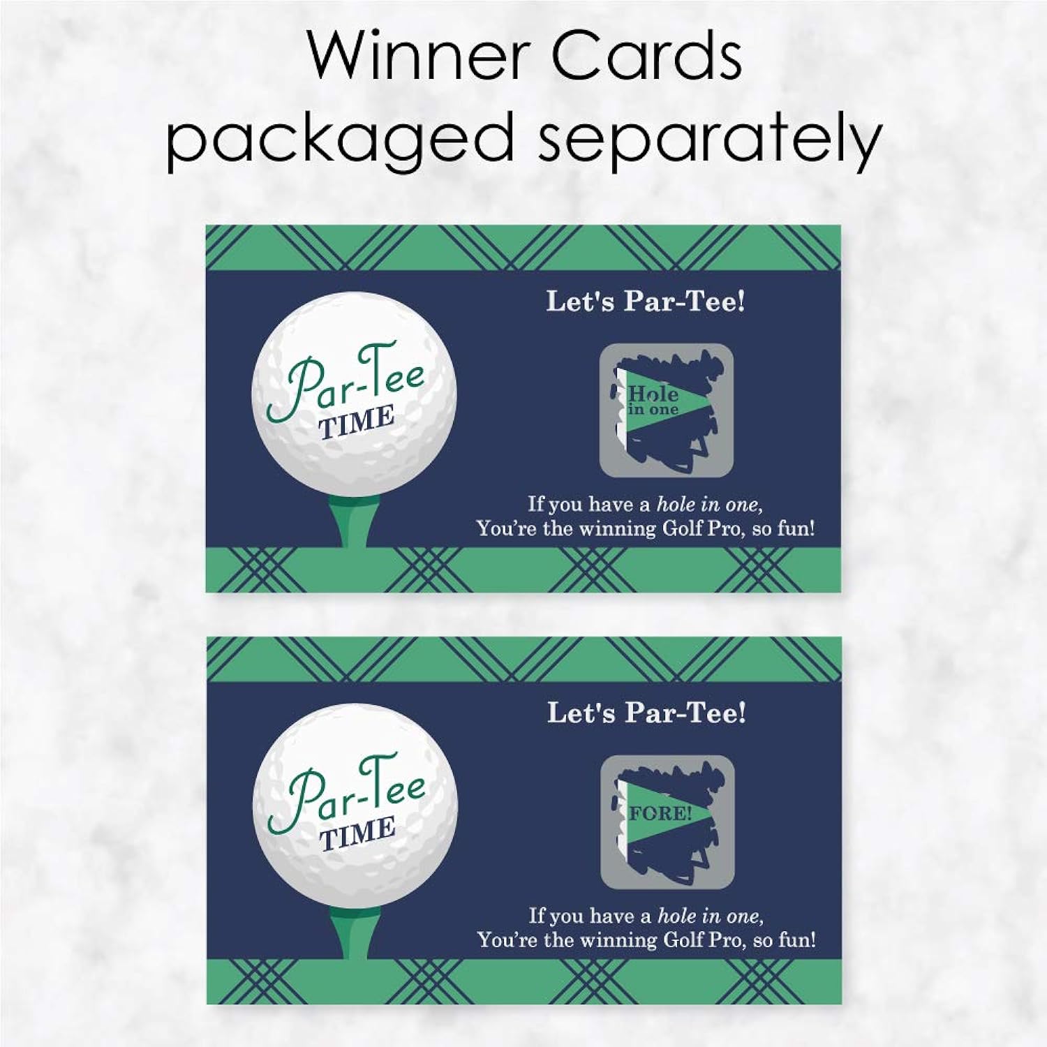 Big Dot of Happiness Par-Tee Time - Golf - Birthday or Retirement Party Game Scratch Off Cards - 22 Count