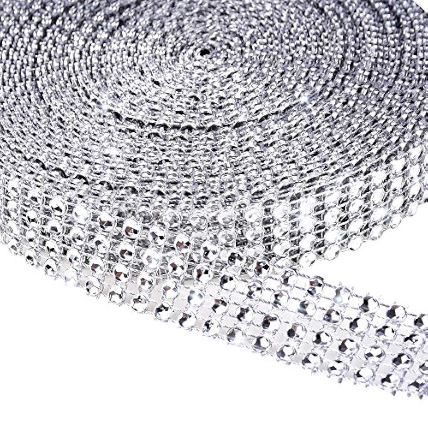 4 Row 10 Yard Acrylic Rhinestone Diamond Ribbon For Wedding Cakes, Bir