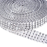 4 Row 10 Yard Acrylic Rhinestone Diamond Ribbon For Wedding Cakes, Bir