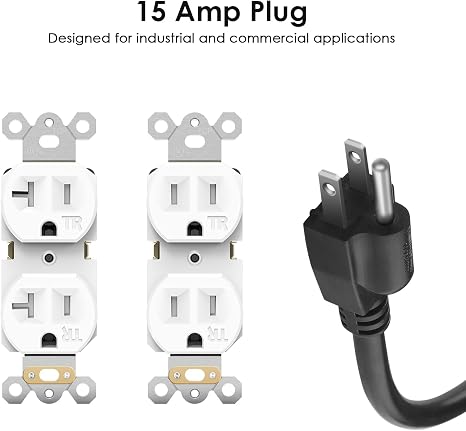 Heavy Duty Metal Surge Protector Power Strip 8 Outlets 12AWG 6FT Extension Cord 4800J Black