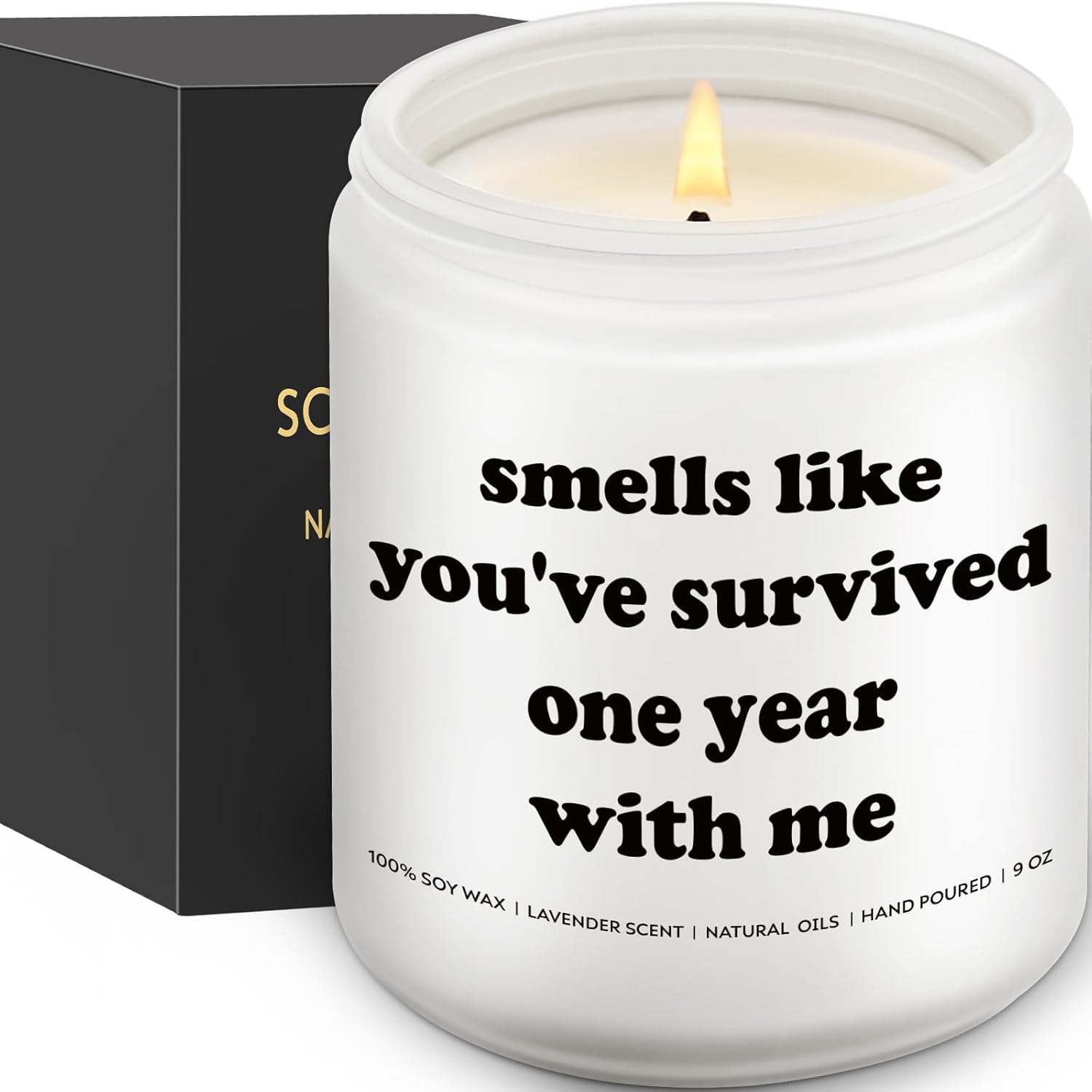 1St Wedding Anniversary Candle, First Anniversary Day, 1 Year, 1Th, Candle Gifts For Girlfriend Boyfriend, Happy One Year Gifts For Him Or Her, Husband, Wife, Couples' Gag Gift For Best Friend