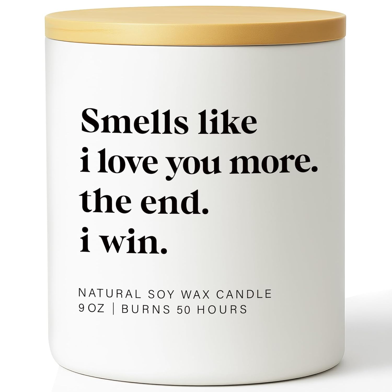 Romantic Gifts For Him Her Couple Valentine’S Day Candle – I Love You More. The End. I Win. – Funny Gift For Girlfriend Wife Husband Anniversary & Birthday Gift For Women Men Couples Valentines Candle