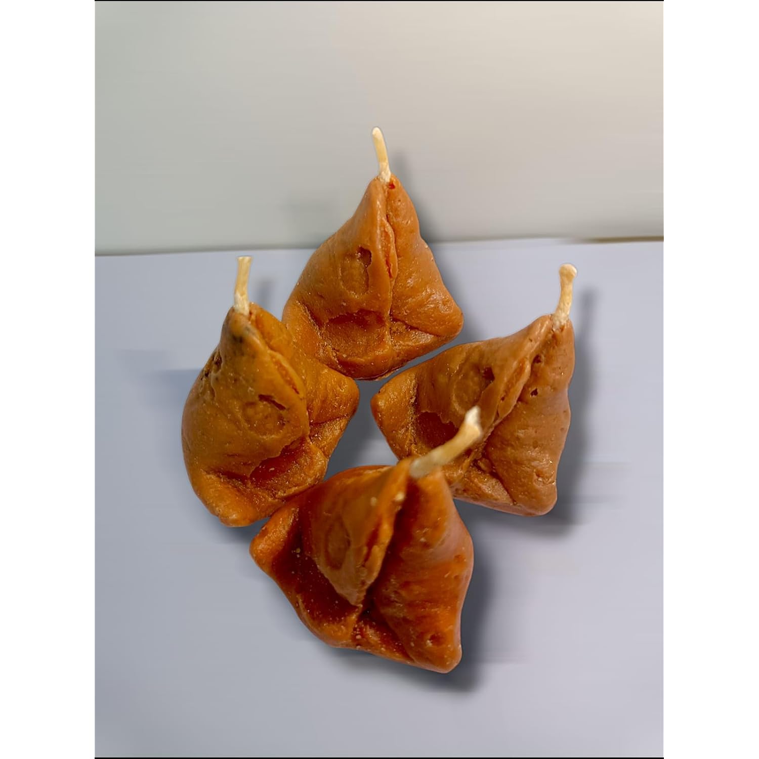 Cps Decor Samosa Candles For Decoration | Pure Soy Wax | Hand Poured | Smokeless Candles For Home Use And Home Decor (Set Of 4)