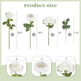 Artificial Flowers Plants Bouquet White Silk Flowers For Home Decor Indoor Fake Flower Arrangements Table Centerpieces For Kitchen Wedding Party Decorations