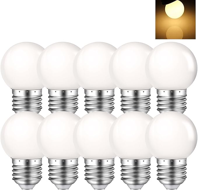 10 Pack 1W LED Night Light Bulbs G14 G45 E26 2700K Soft White 5W