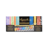 Sennelier French Artists' Watercolor Set, 10ml Tubes, 12-Color Iridescent Tin Set
