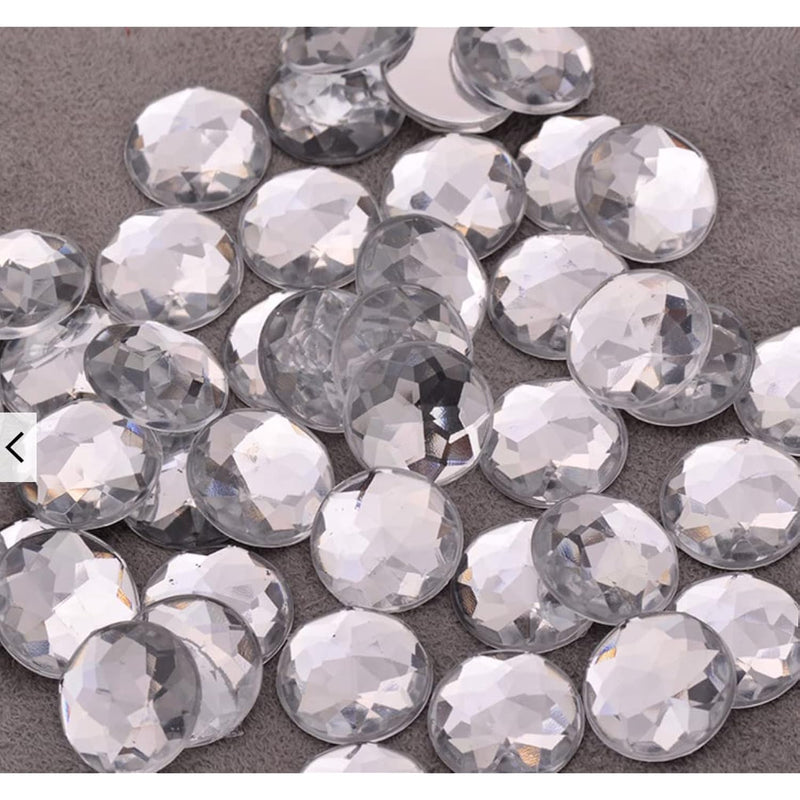 Crystal Riders 300Pcs 12Mm Round Flatback Rhinestones With No Holes, Glue-On,