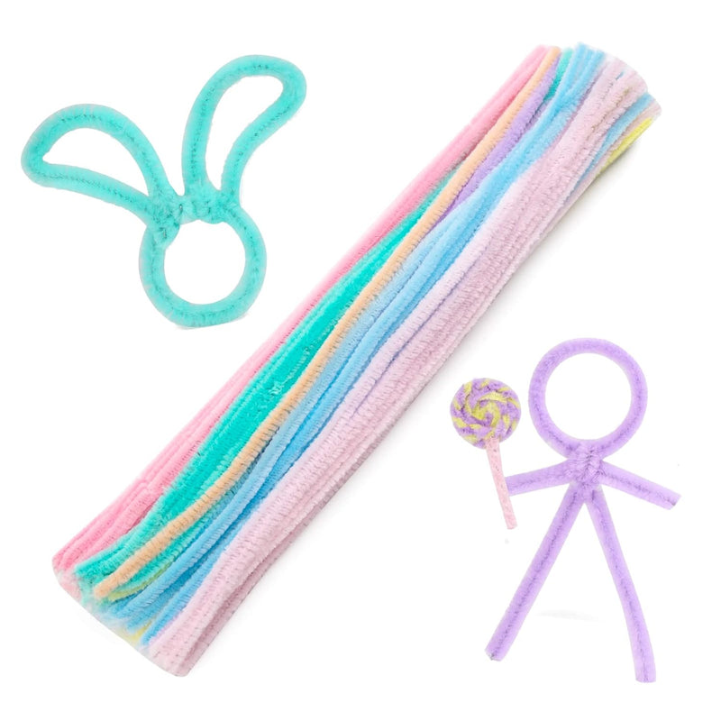 100 Pcs Pipe Cleaners Craft, Pipe Cleaners Chenille Stem,7 Assorted Colors Pip