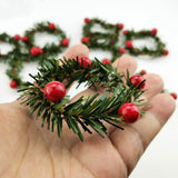 Christmas Napkin Rings Christmas Napkin Holder Holly Berry Candle Wreath For Banquet Table Decorations Set Of 12