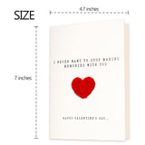 Valentine Day Gifts Card With Handmade Crochet Heart, Happy Valentine'S Day Greetings Romantic Card To Husband Wife, Women, Men, Him, And Her, Romantic Minimalist Love Card With Kraft Envelope