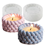 2Pcs Knot Shape Tealight Holder Mold, Unique 3D Candle Holder Silicone Resin Mold, Cylinder Jewelry Holder Container Storage Mold For Epoxy Resin Concrete Art Craft Home Xmas Decor