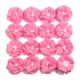 50 Pcs 2" Mini Chiffon Flowers With Rhinestones For Baby Girls Hair Accessories Artificial Fabric Flowers For Headbands Craft Projects (Deep Pink)