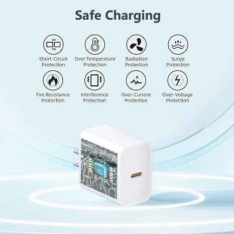 2 Pack 20W USB C Fast Charger with 10FT USB C Cable for iPhone 17 16 15 Pro Max Wall Charger
